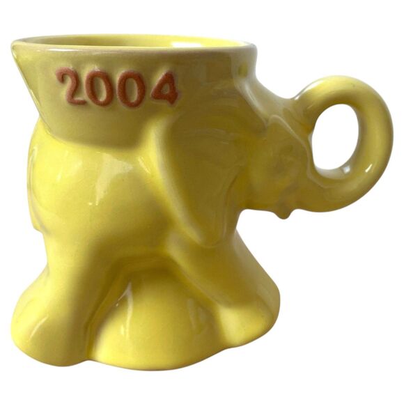 Frankoma 2004 GOP Elephant Mug – Yellow Political Collectible 7 oz - Picture 2 of 6